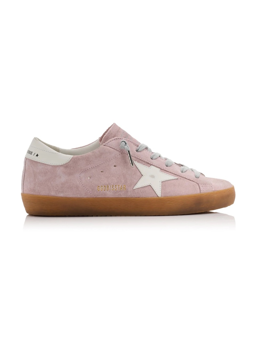 Golden Goose Superstar Pink Suede Low-Top Sneaker with White Star